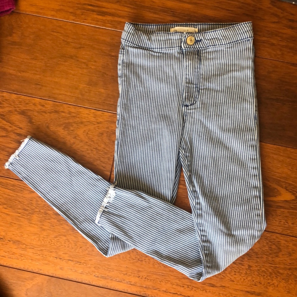 Zara | Girls Striped Skinny Jeans